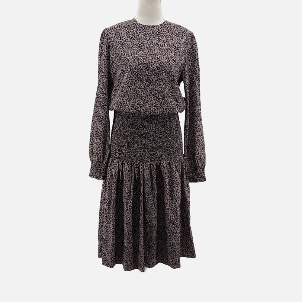 Maple & Cliff Floral Smocked Midi Dress in Navy - NEW - Size Medium